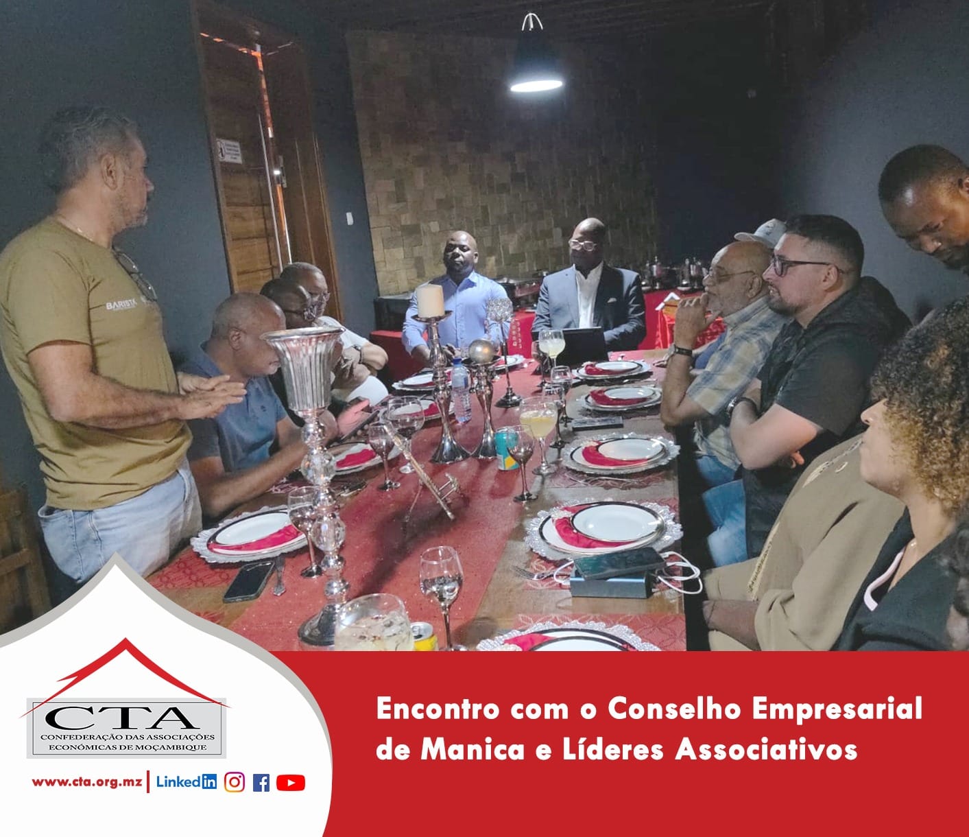 PRESIDENTE DA CTA REÚNE-SE COM EMPRESÁRIOS DE MANICA E DEFENDE INDUSTRIALIZAÇÃO E FORTALECIMENTO DO ASSOCIATIVISMO